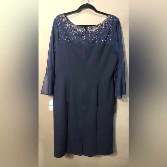 NWT Alex Evenings Short Shift Dress with Embellished Illusion Detail Sz 16 - Picture 6 of 6